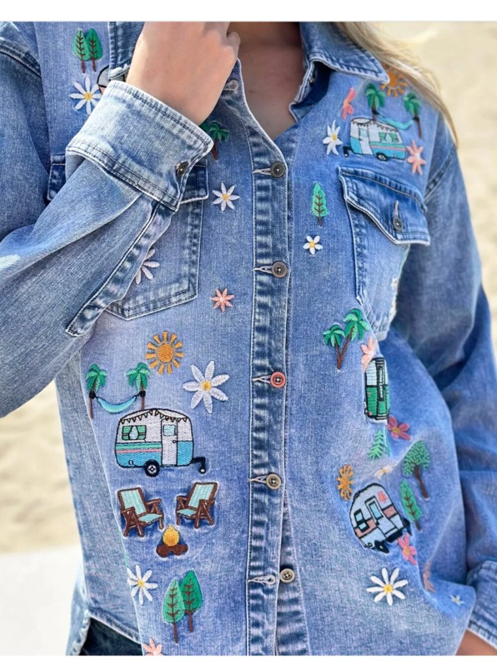 BILLY T DENIM CAMPER SHIRT MEDIUM/LARGE